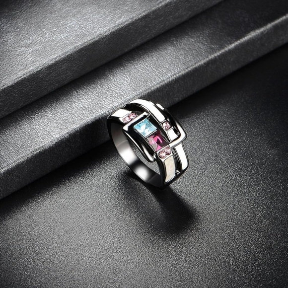 Fashion Enamel and Crystals Ring - Picture 6 of 6